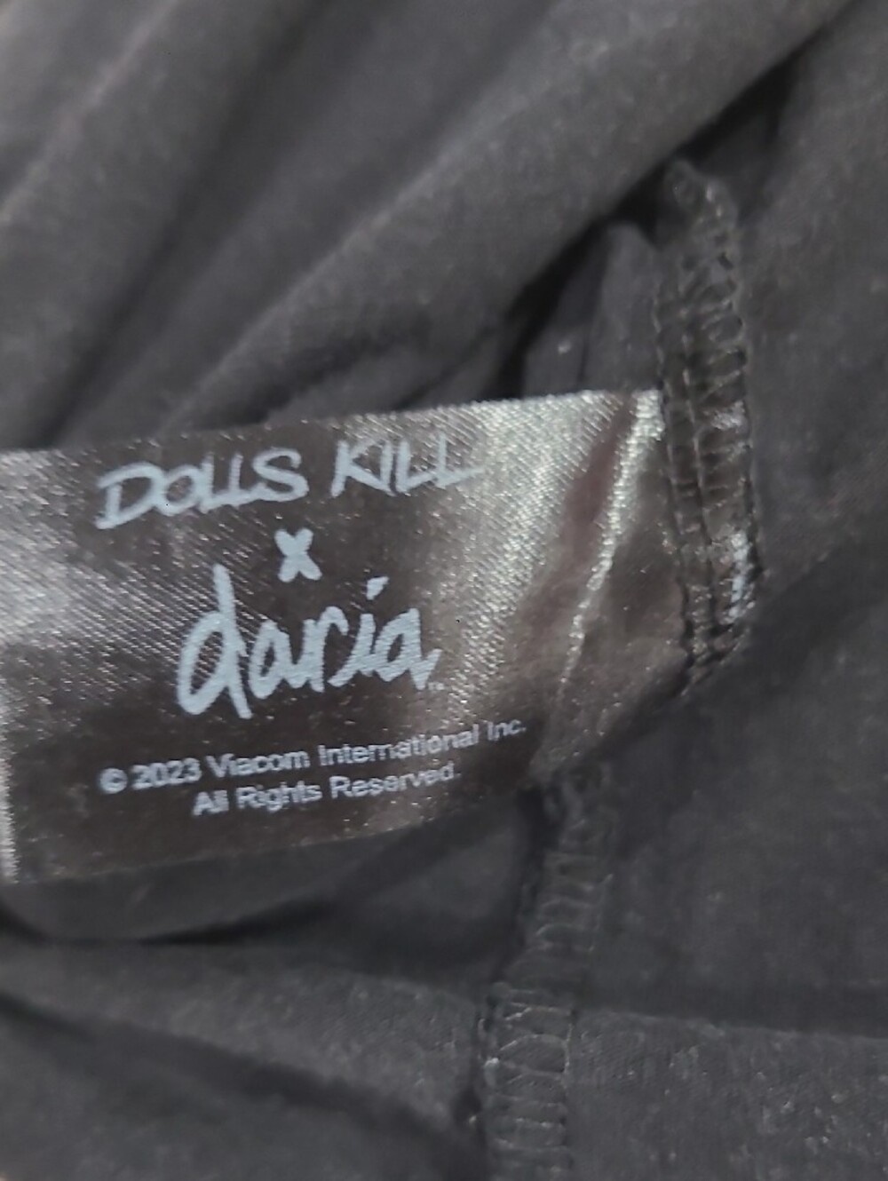 Dolls Kill Black Tee with Cartoon Heart Graphic - Picture 5 of 6